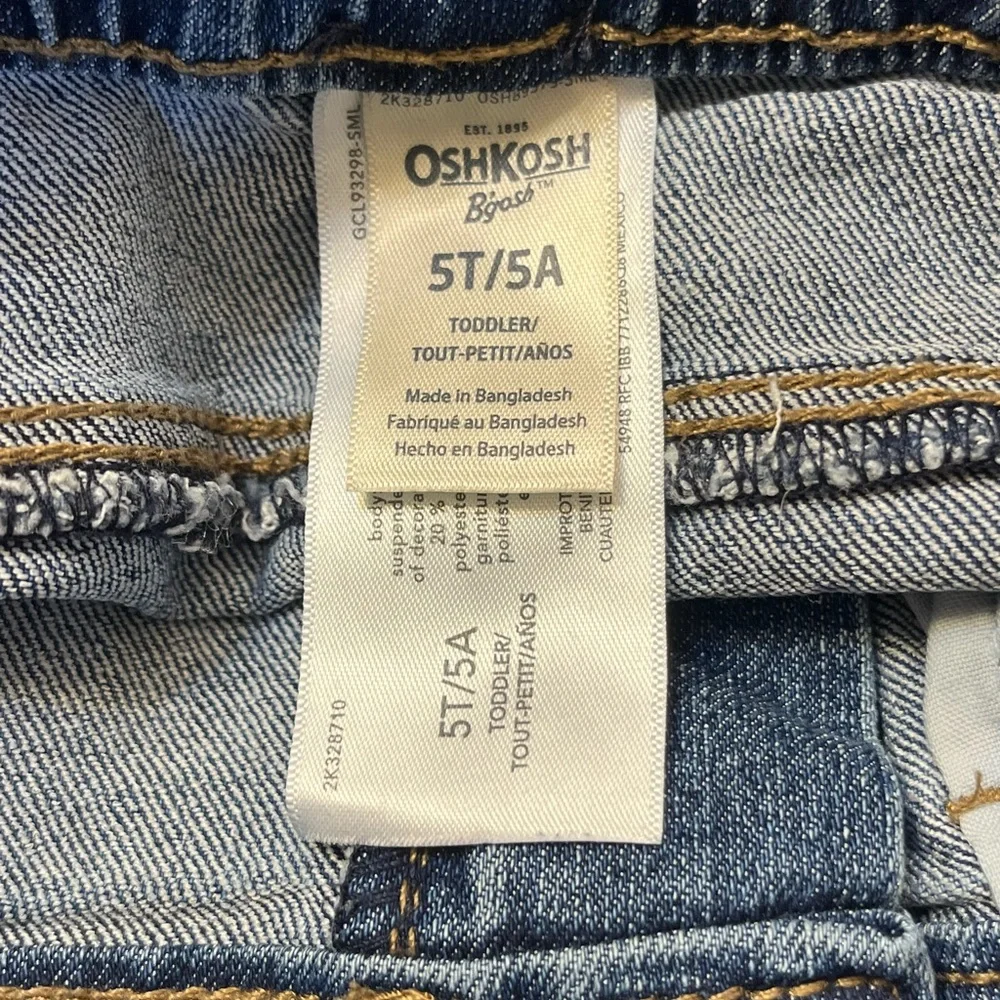 OshKosh B'gosh Blue Straight-Leg Jeans with Suspenders